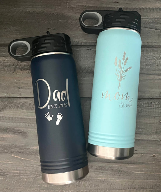 Personalized 20oz Stainless Steel Water Bottle - 17 Colours