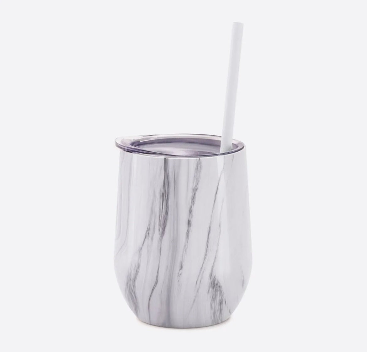 Personalized 12oz Stainless Steel Wine Tumblers - Marble
